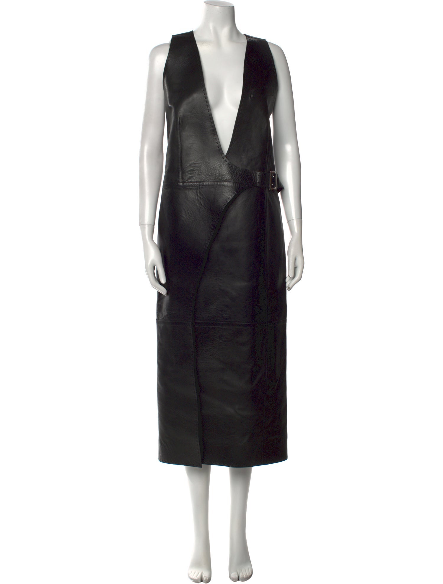 Mugler Leather Long Dress