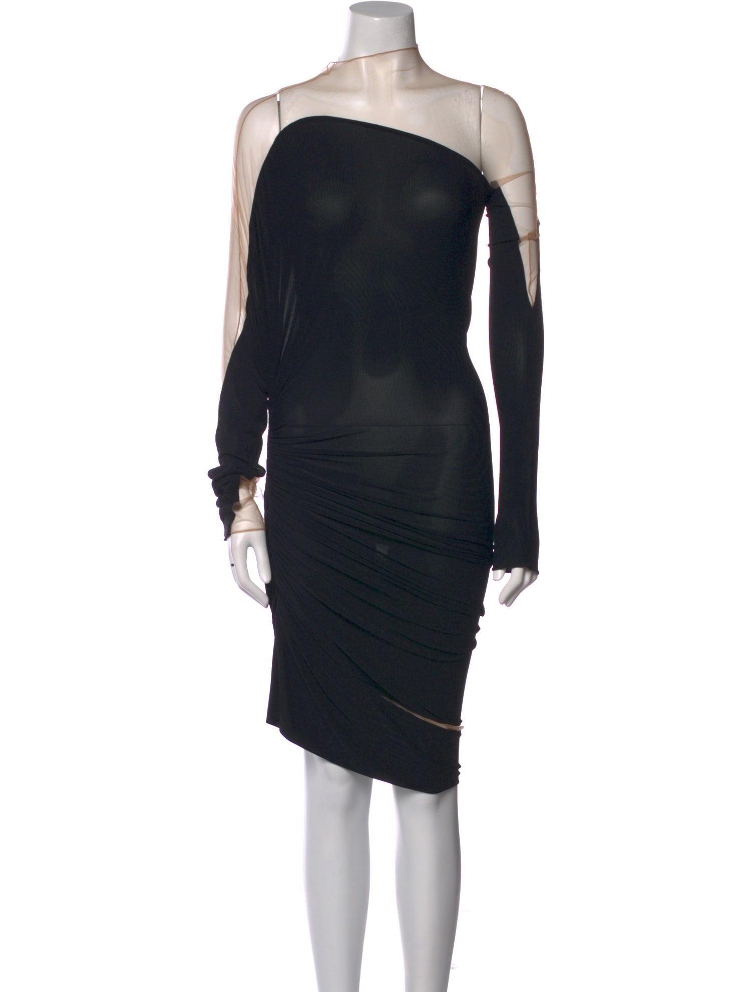 Mugler Cowl Neck Knee-Length Dress