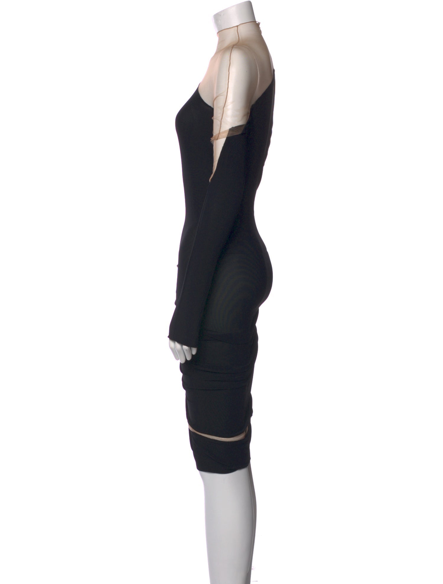 Mugler Cowl Neck Knee-Length Dress