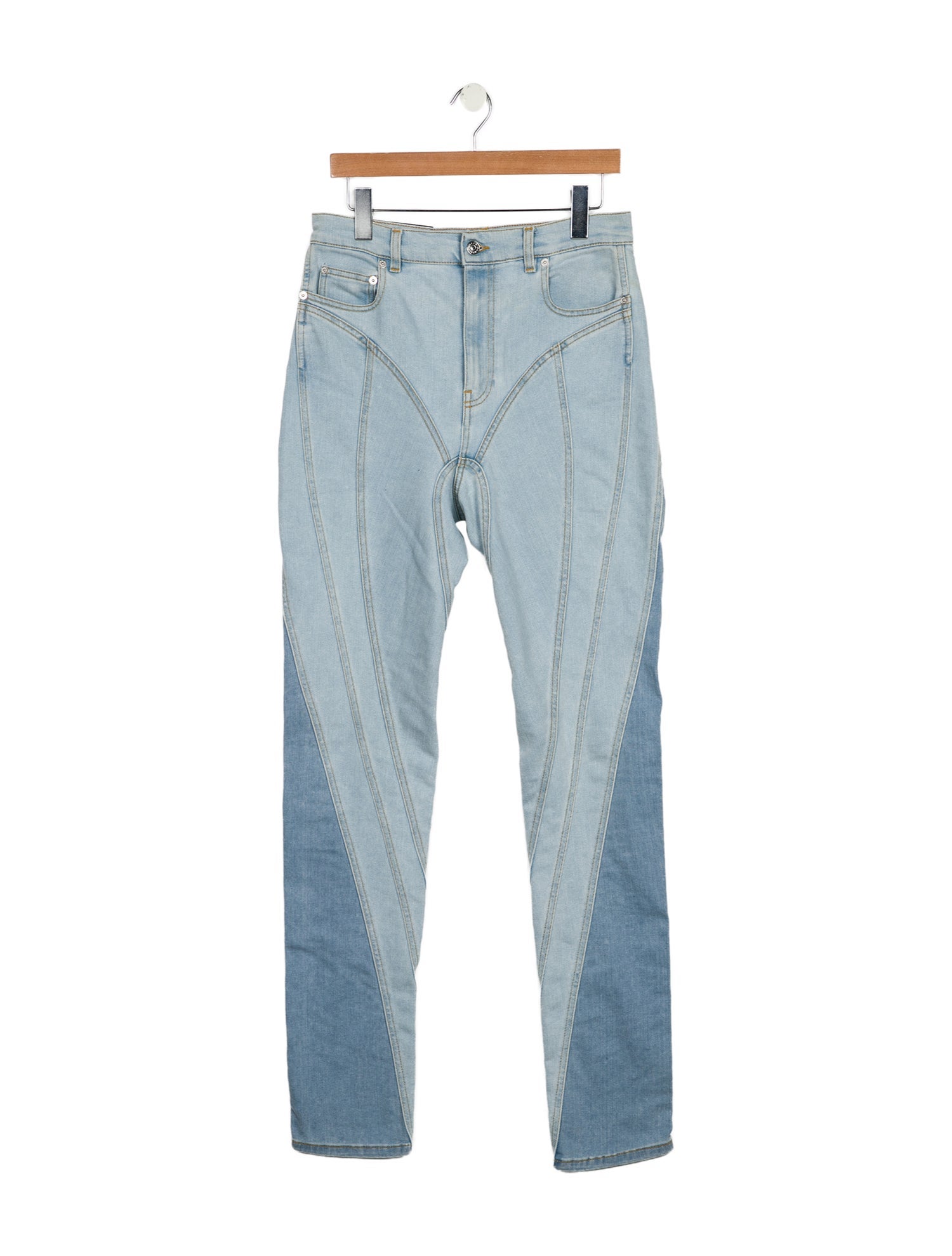 Mugler High-Rise Straight Leg Jeans