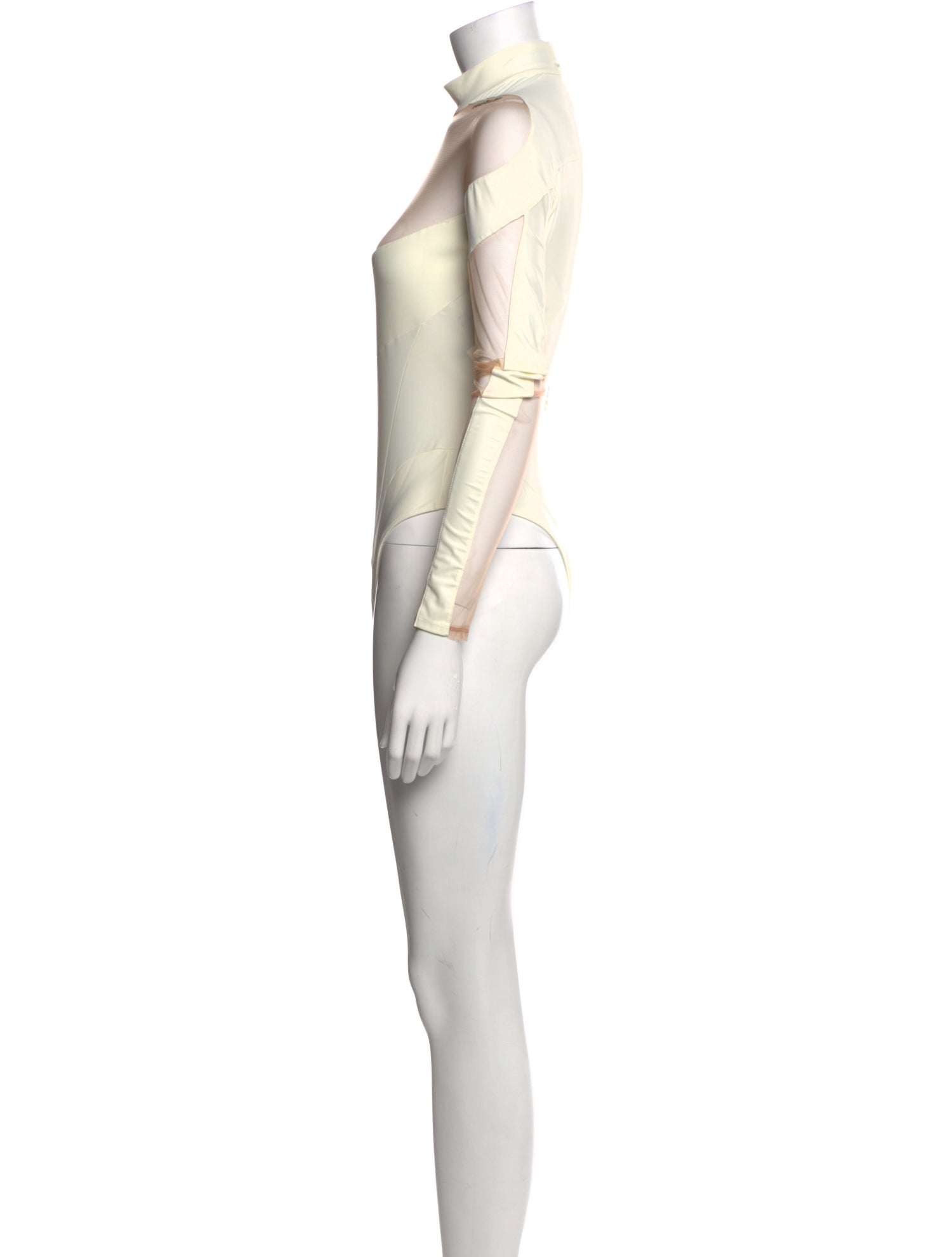 Mugler Mock Neck Short Sleeve Bodysuit