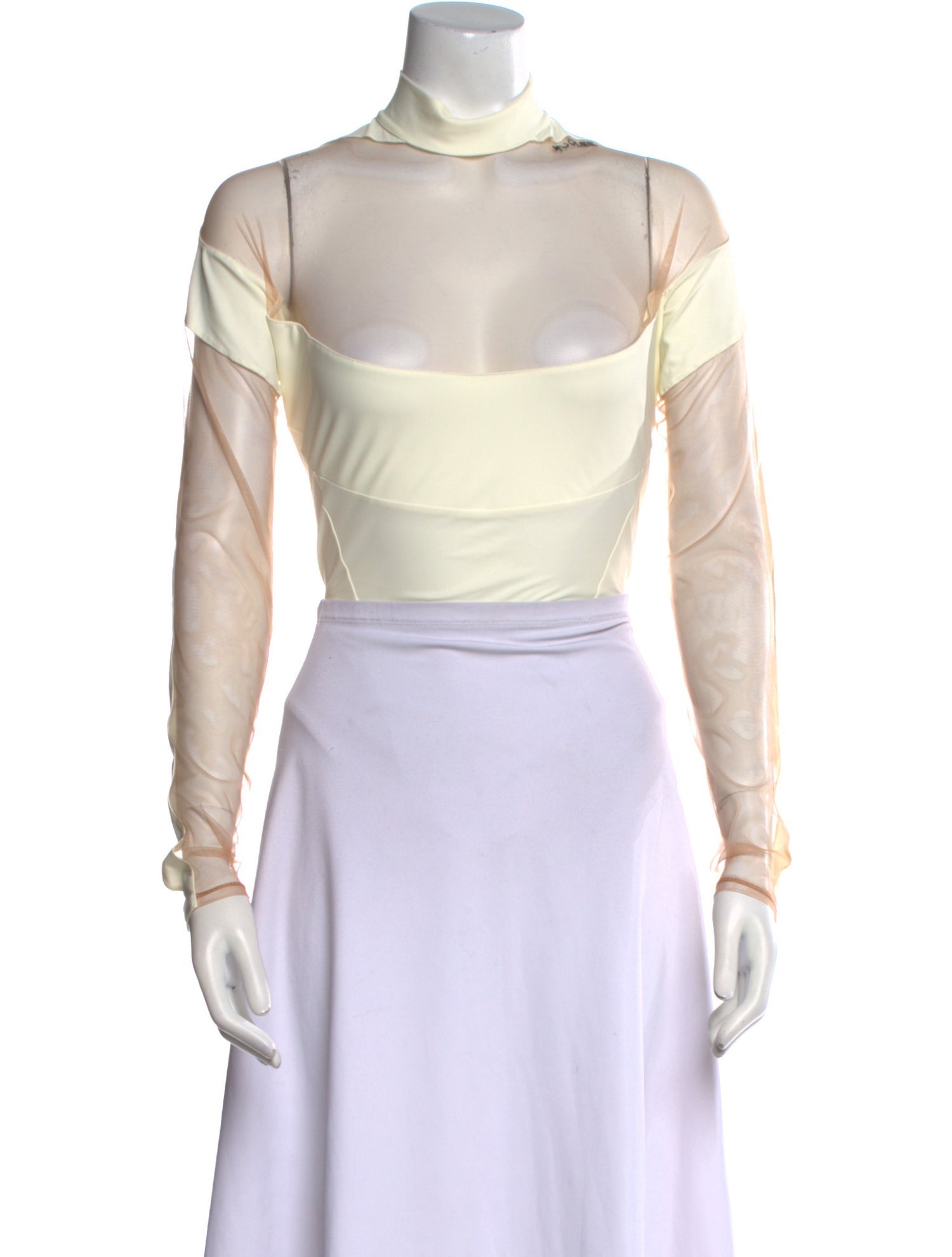 Mugler Nylon Mock Neck Crop Top