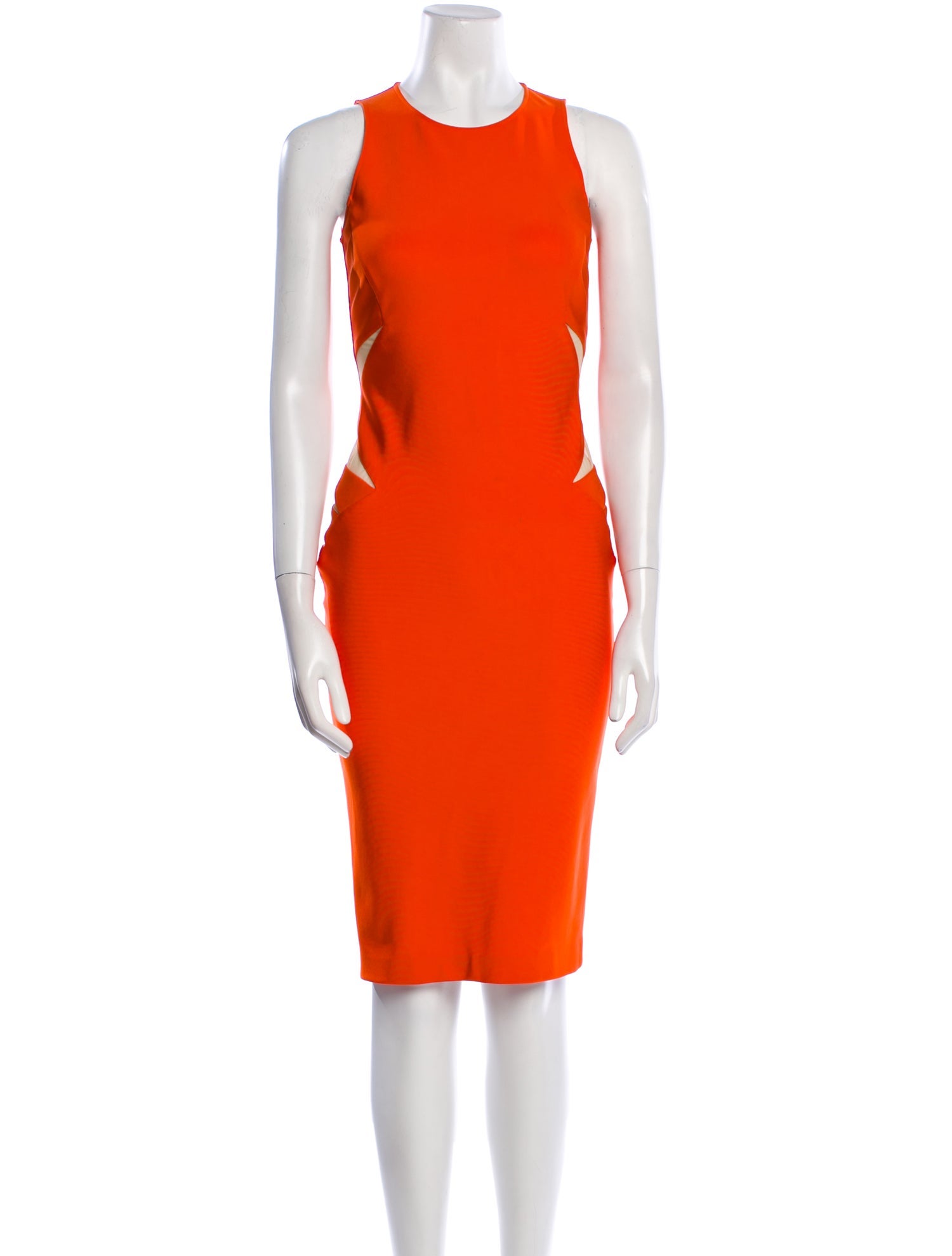 Mugler Crew Neck Knee-Length Dress