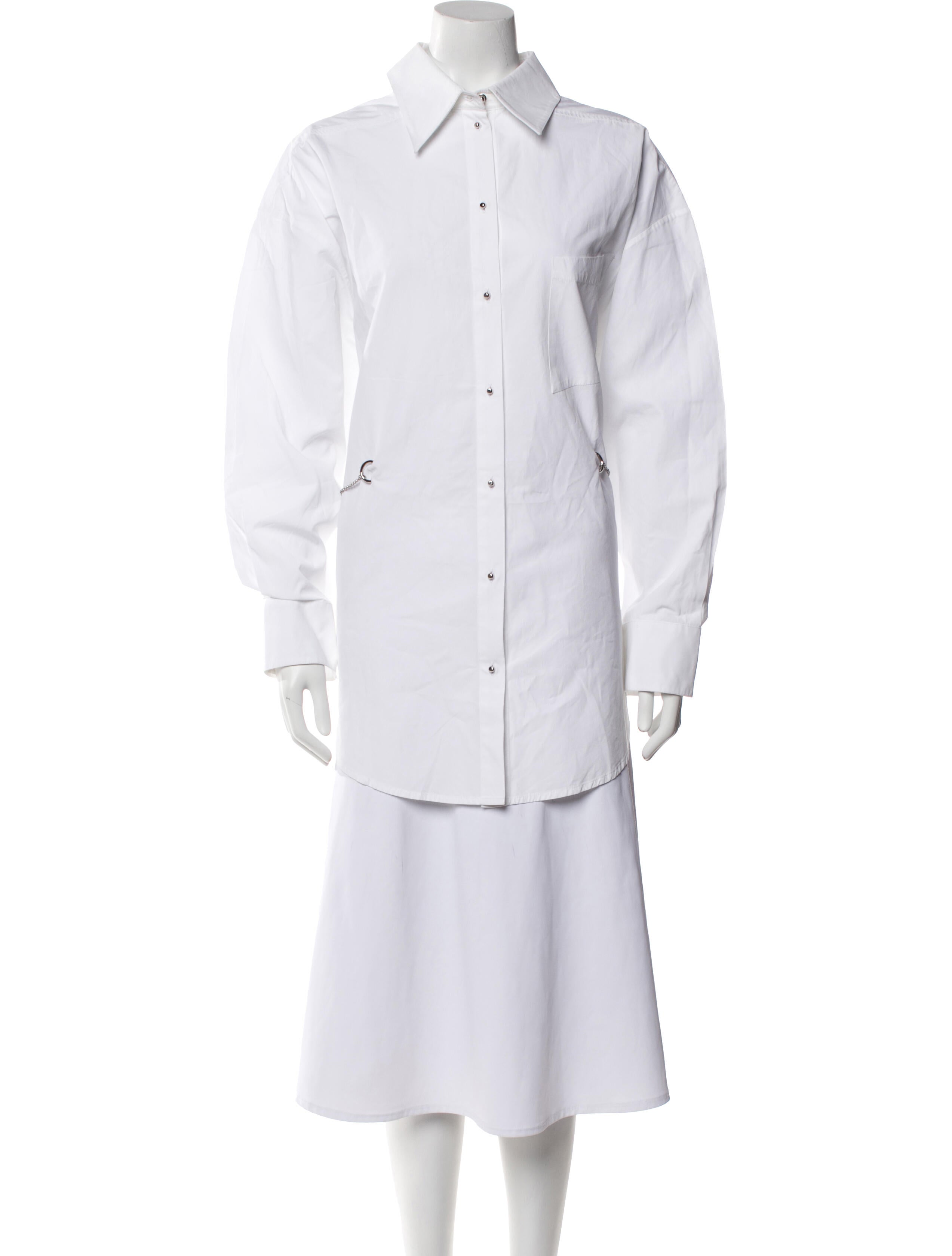 Mugler Long Sleeve Button-Up Top