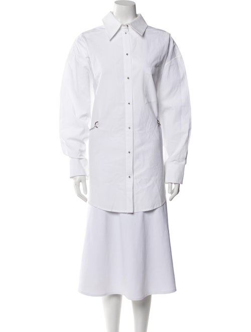 Mugler Long Sleeve Button-Up Top