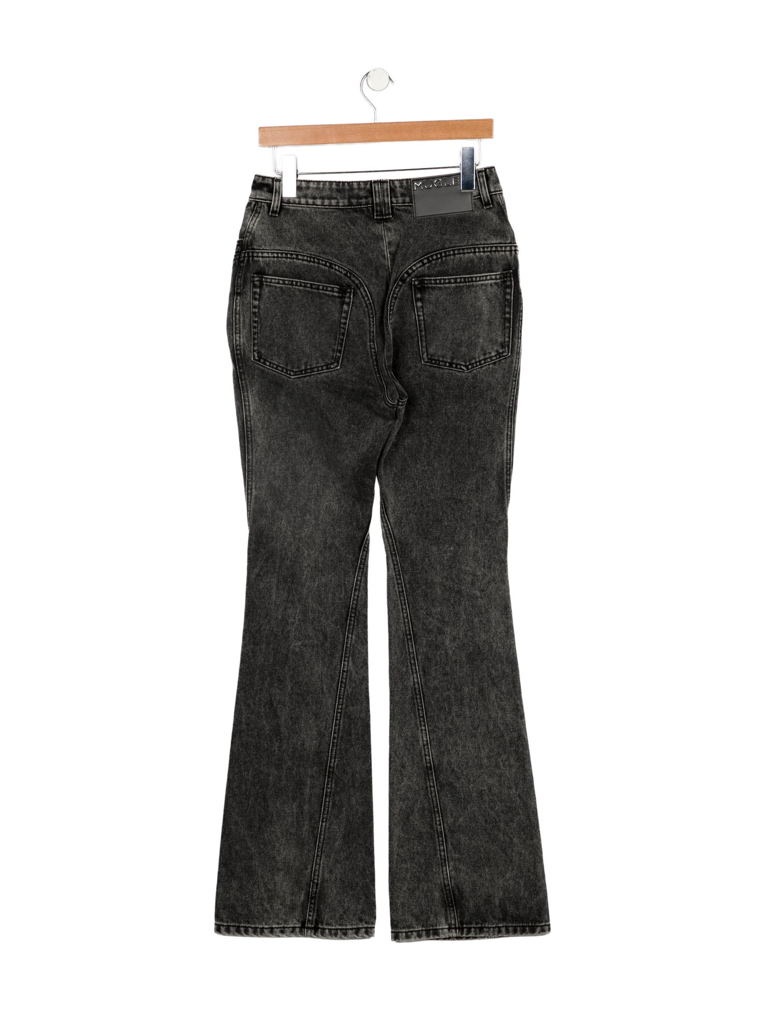 Mugler Mid-Rise Wide Leg Jeans