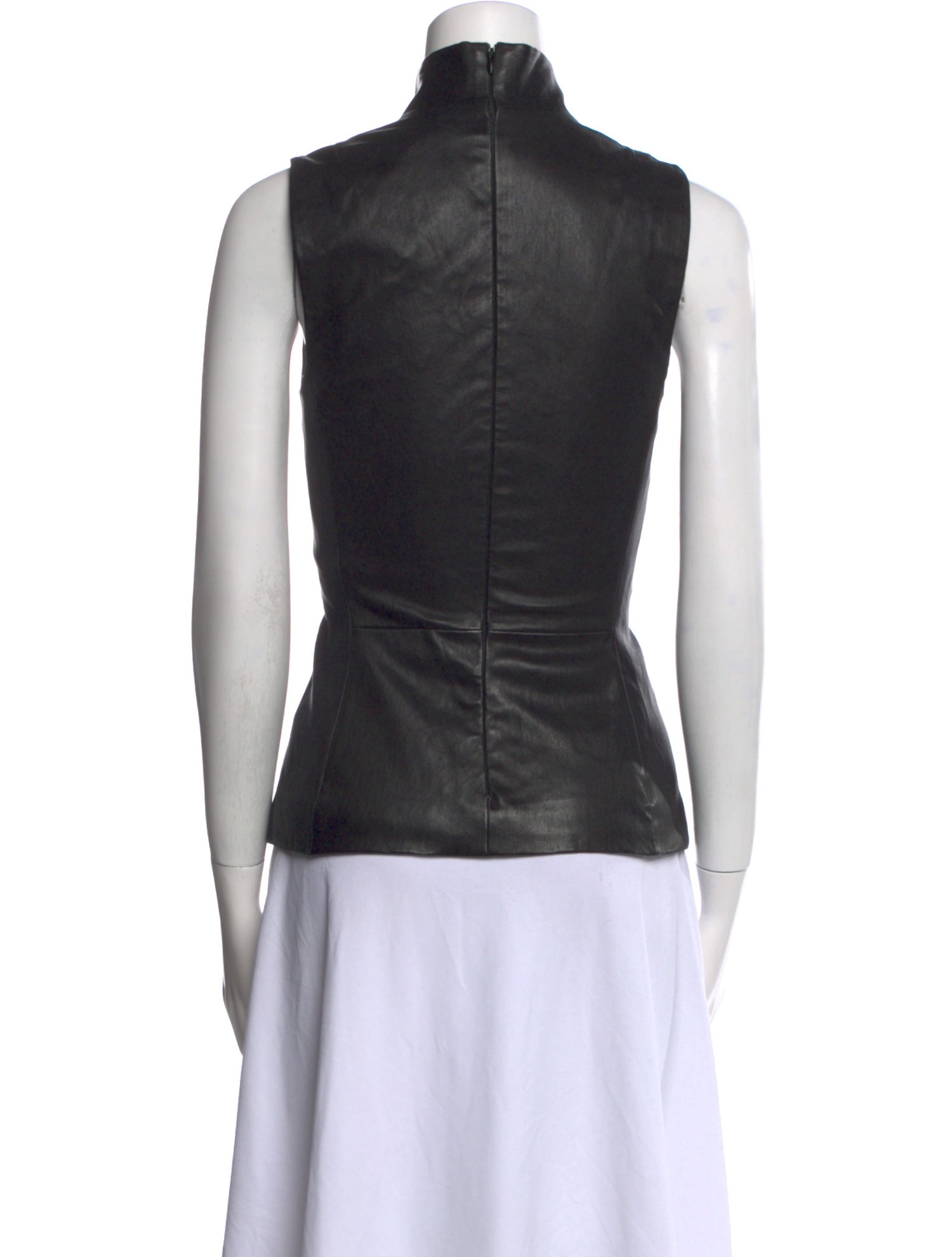 Mugler Leather Turtleneck Top
