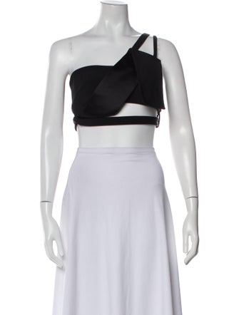 Mugler One-Shoulder Sleeveless Crop Top