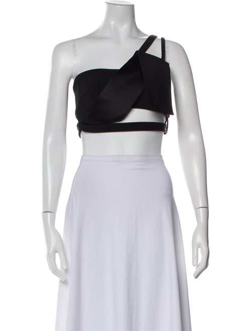 Mugler One-Shoulder Sleeveless Crop Top