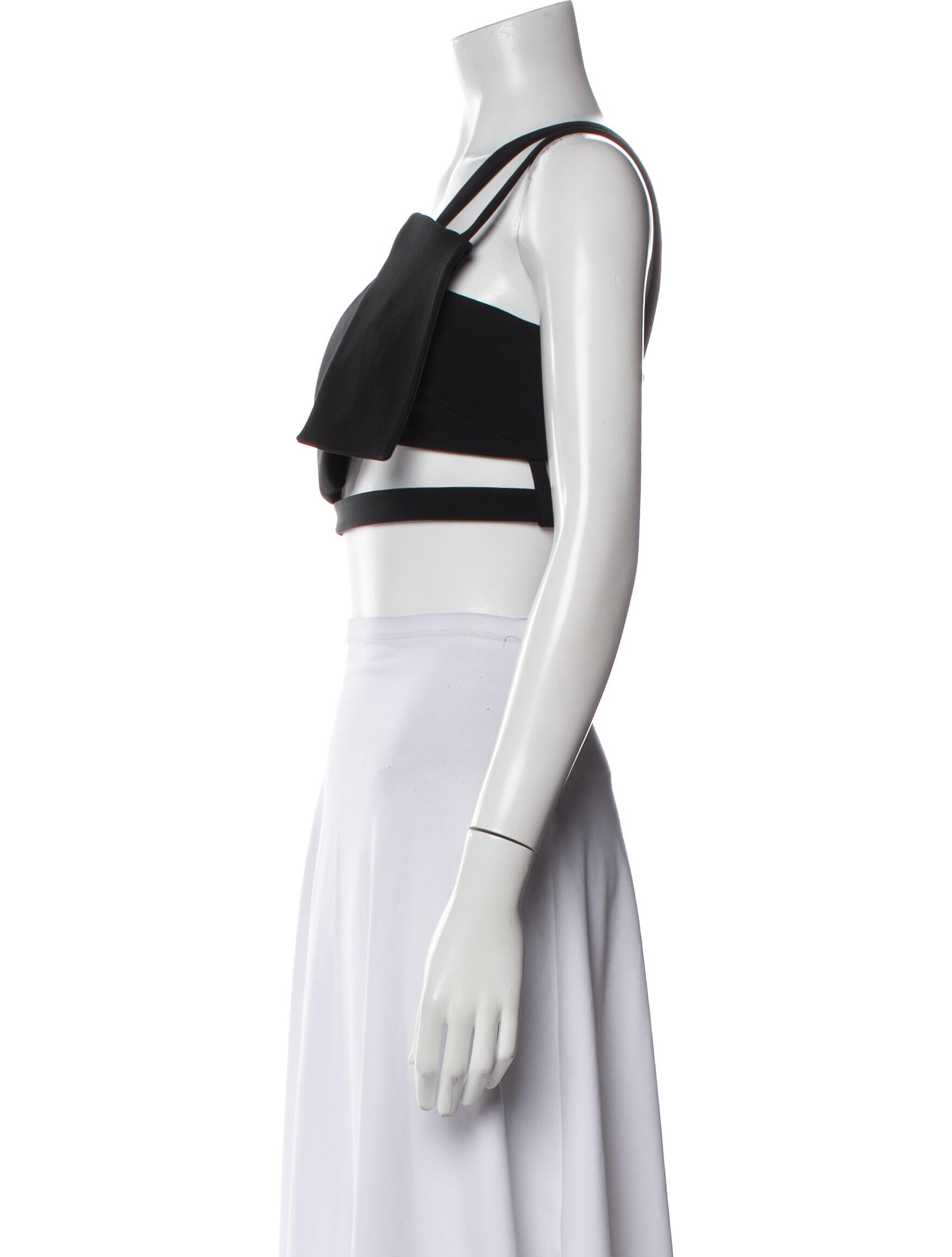 Mugler One-Shoulder Sleeveless Crop Top