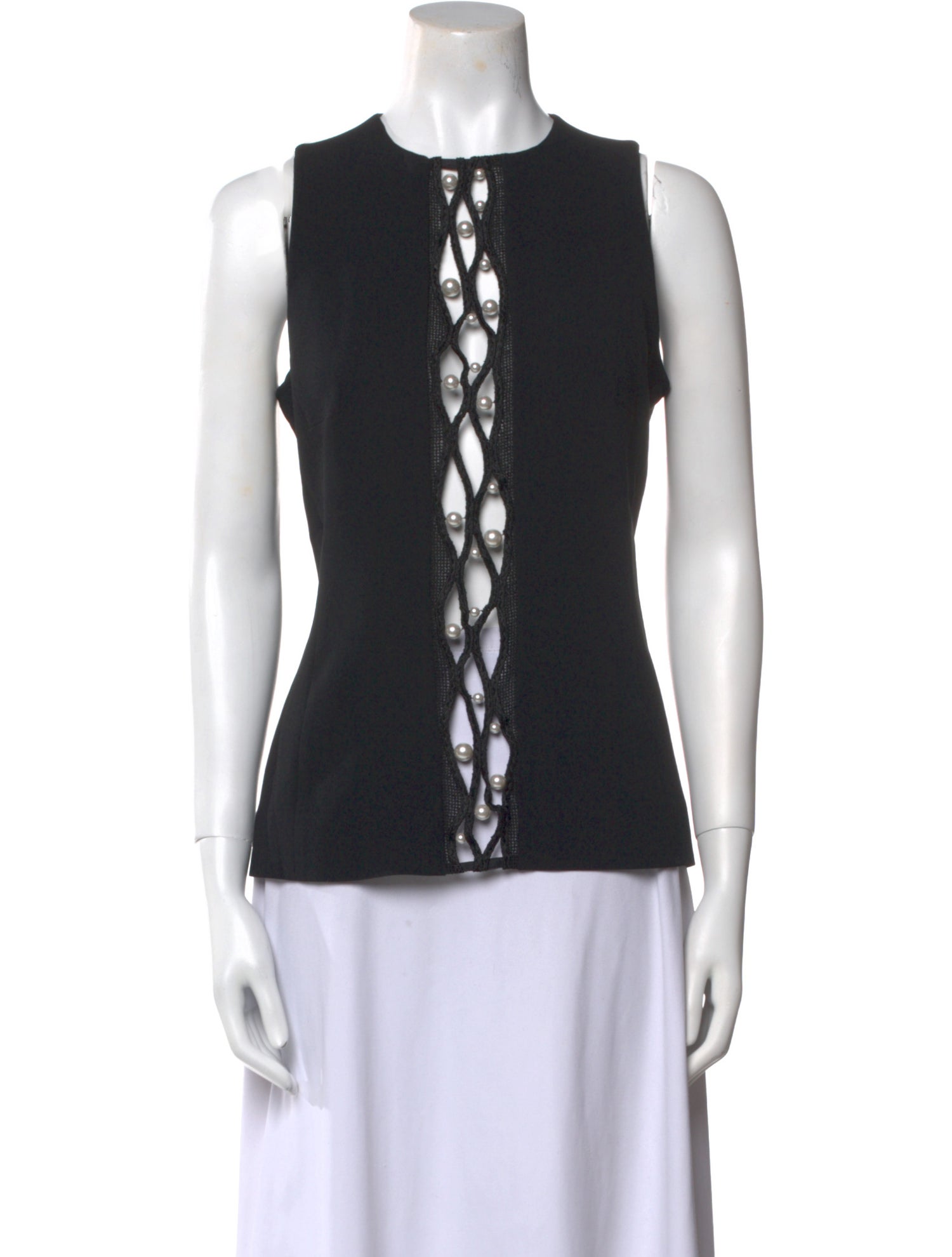 Mugler Crew Neck Sleeveless Top
