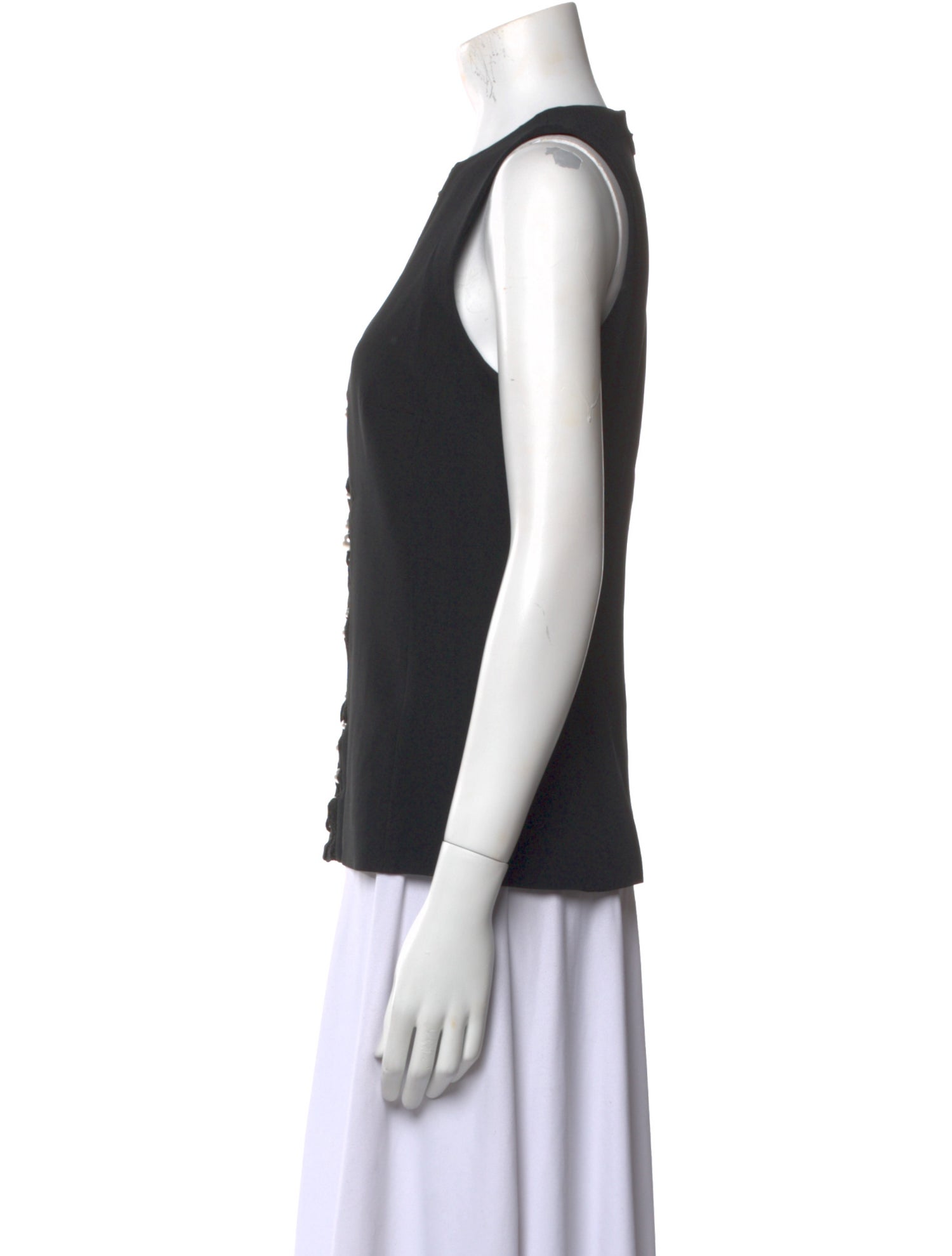 Mugler Crew Neck Sleeveless Top