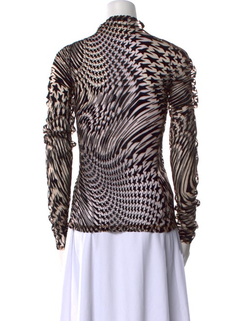 Mugler Animal Print Mock Neck Top