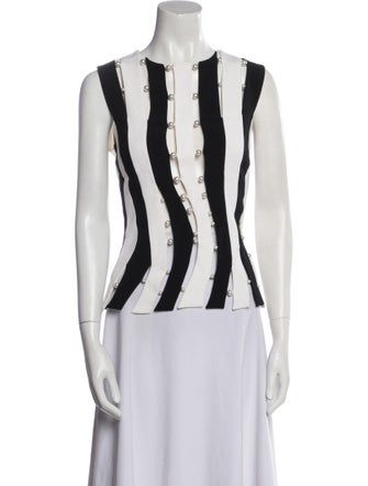 Mugler Striped Crew Neck Top