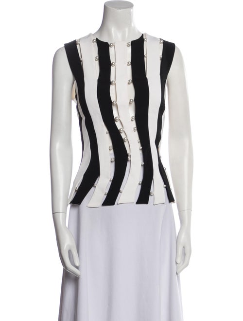 Mugler Striped Crew Neck Top