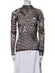 Mugler Animal Print Mock Neck Top
