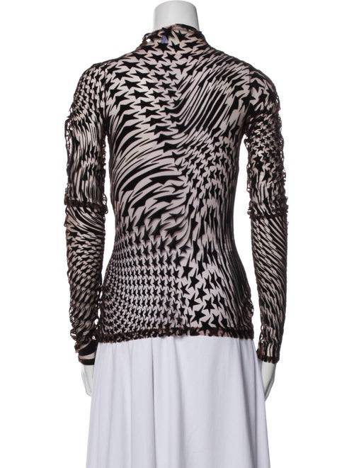 Mugler Animal Print Mock Neck Top