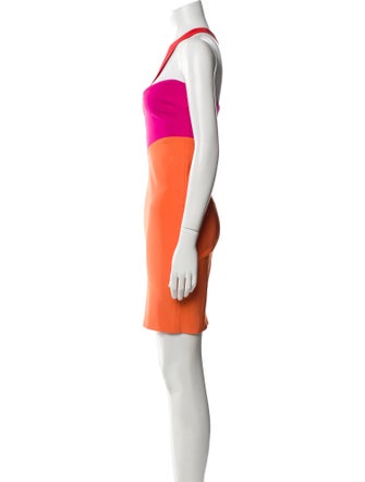 Mugler Colorblock Pattern Mini Dress