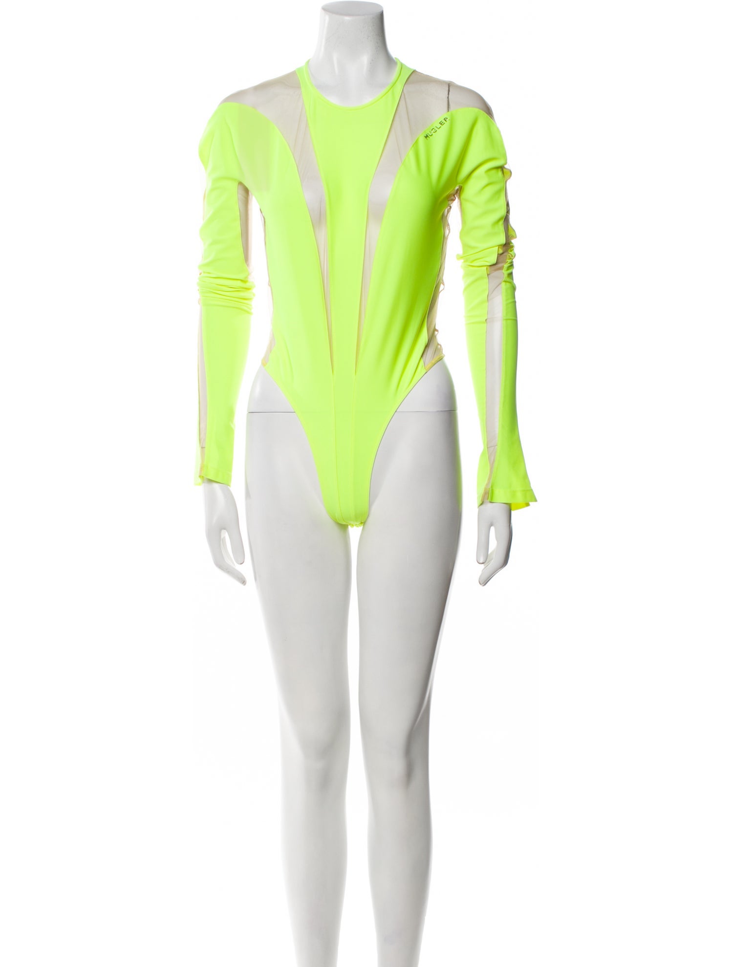 Mugler Nylon V-Neck Bodysuit
