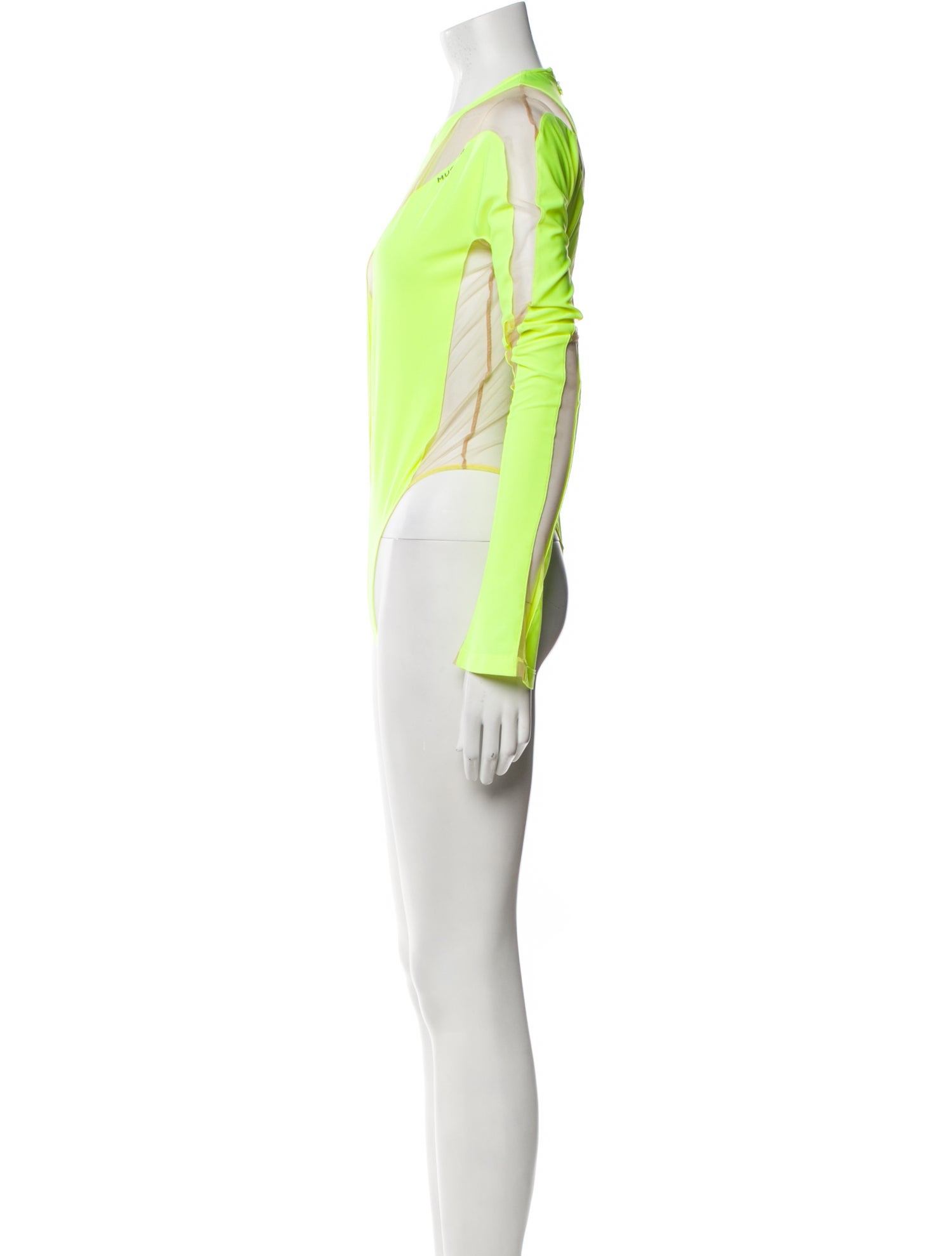 Mugler Nylon V-Neck Bodysuit