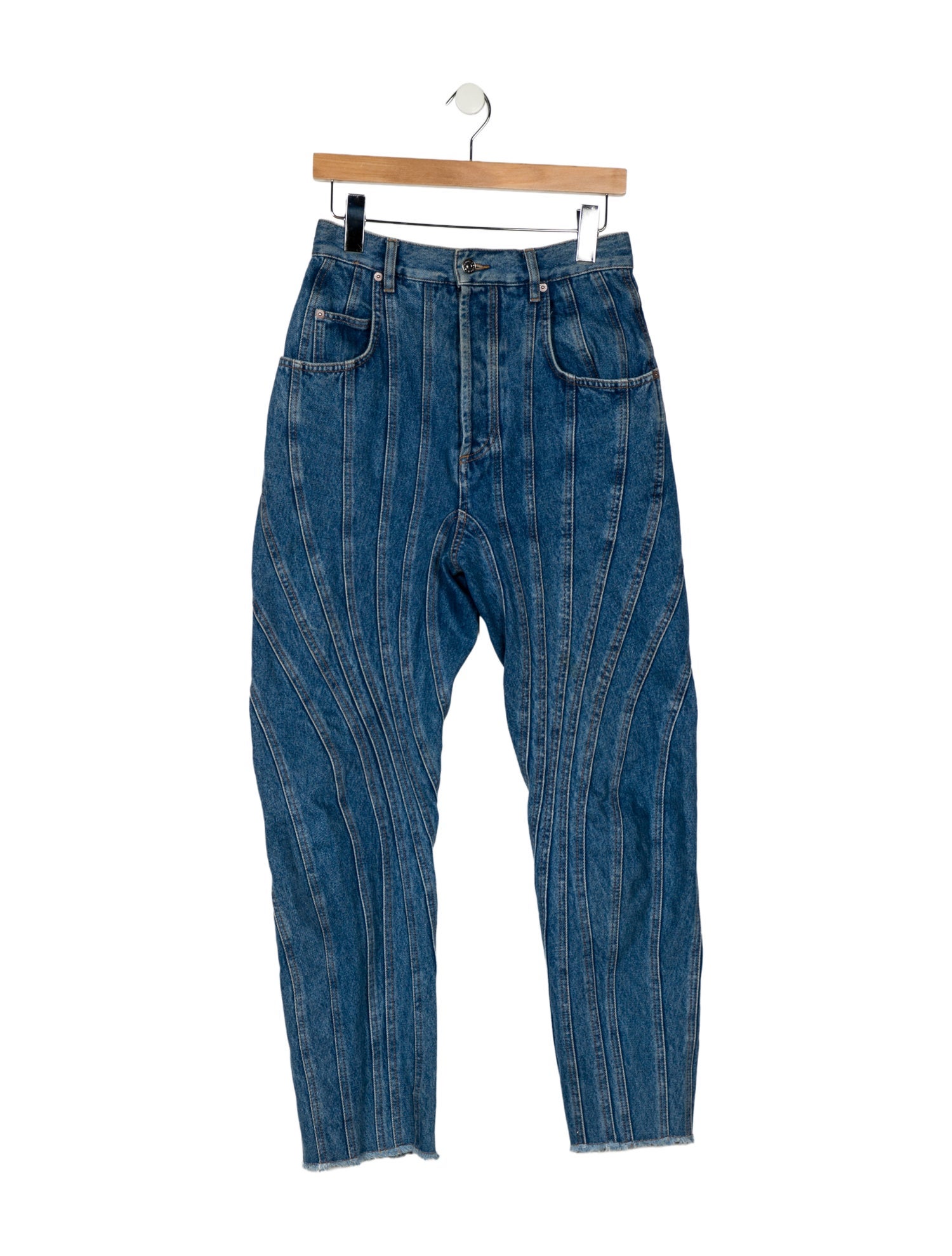 Mugler High-Rise Straight Leg Jeans