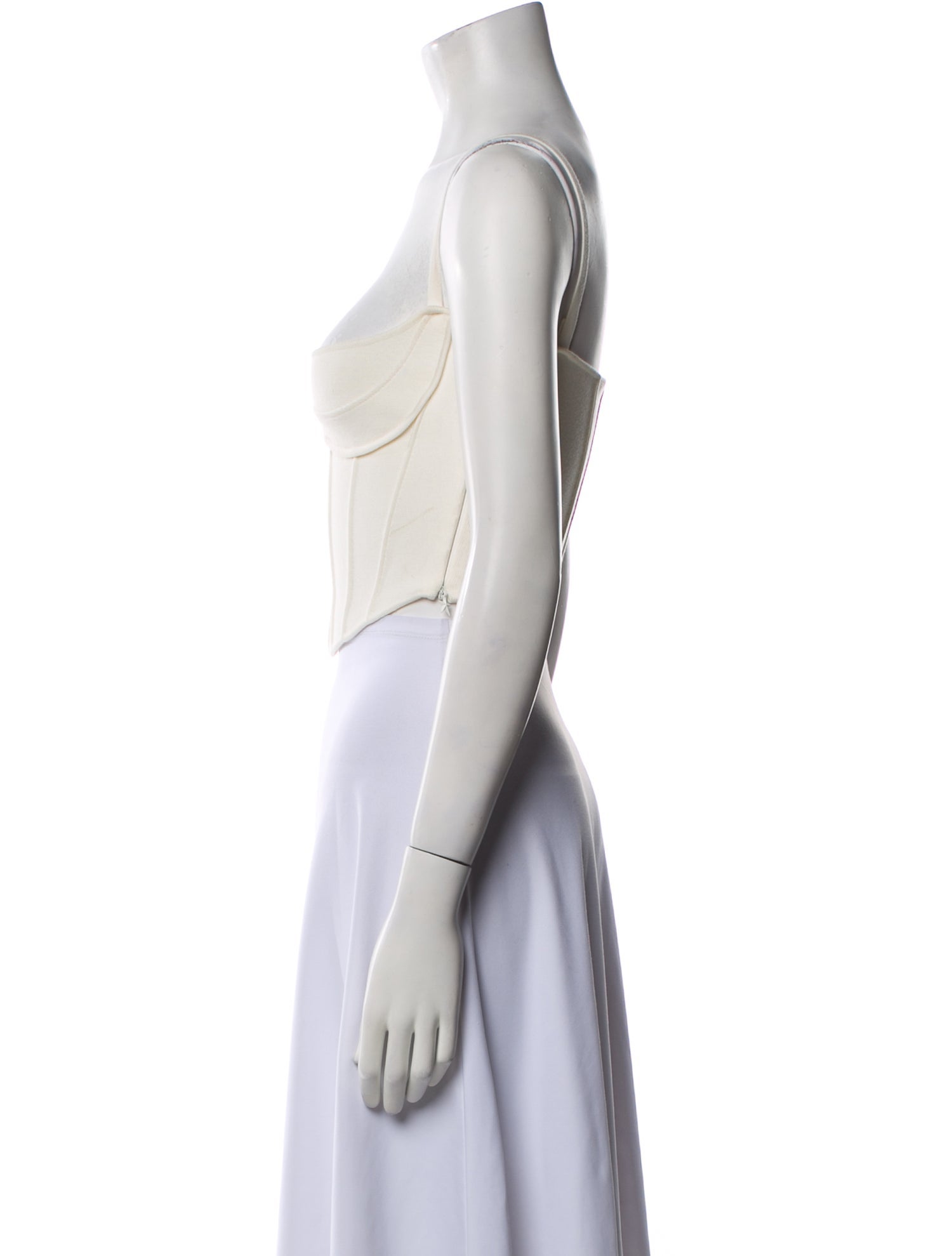 Mugler Cable Knit Square Neckline Crop Top