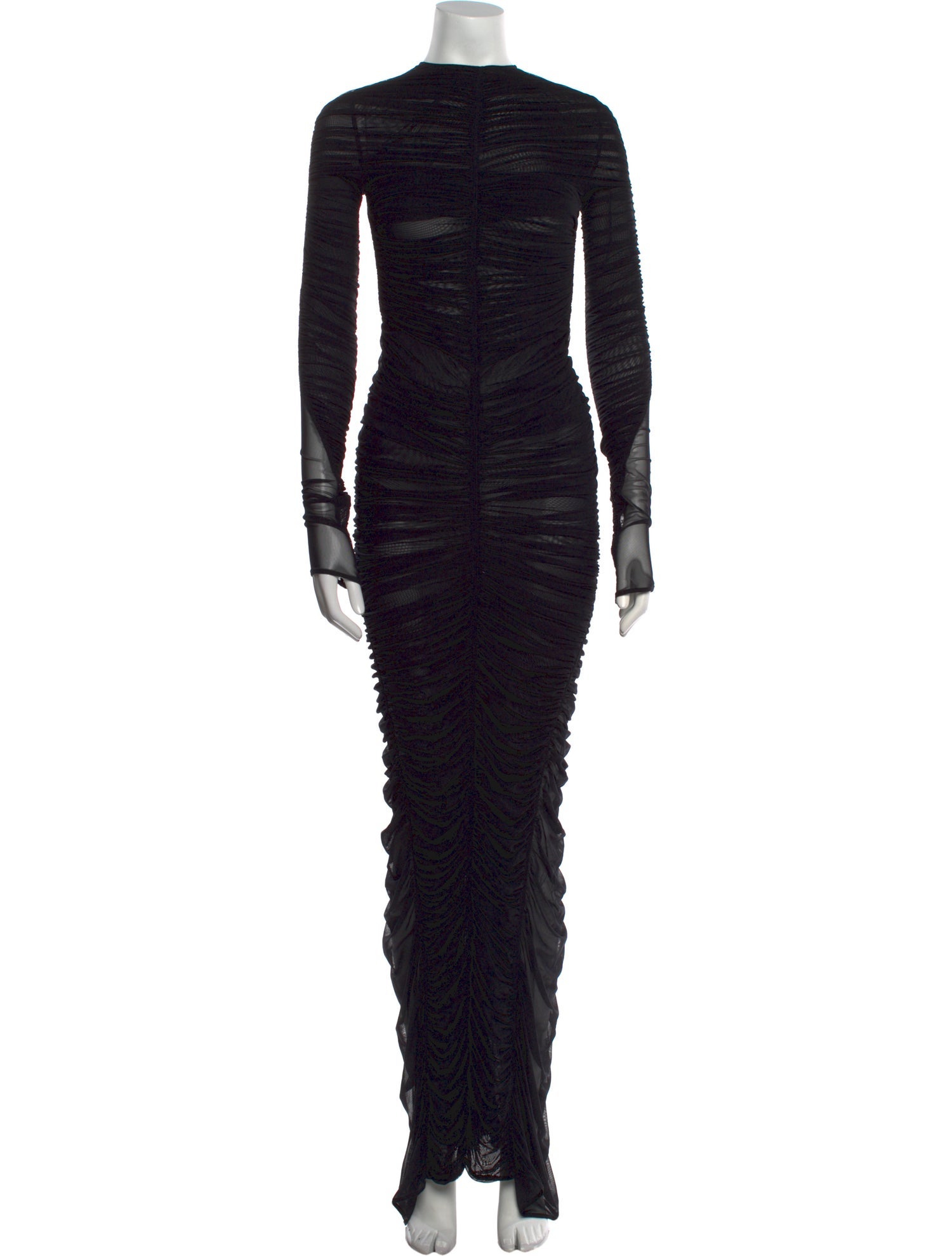 Mugler Mock Neck Long Dress