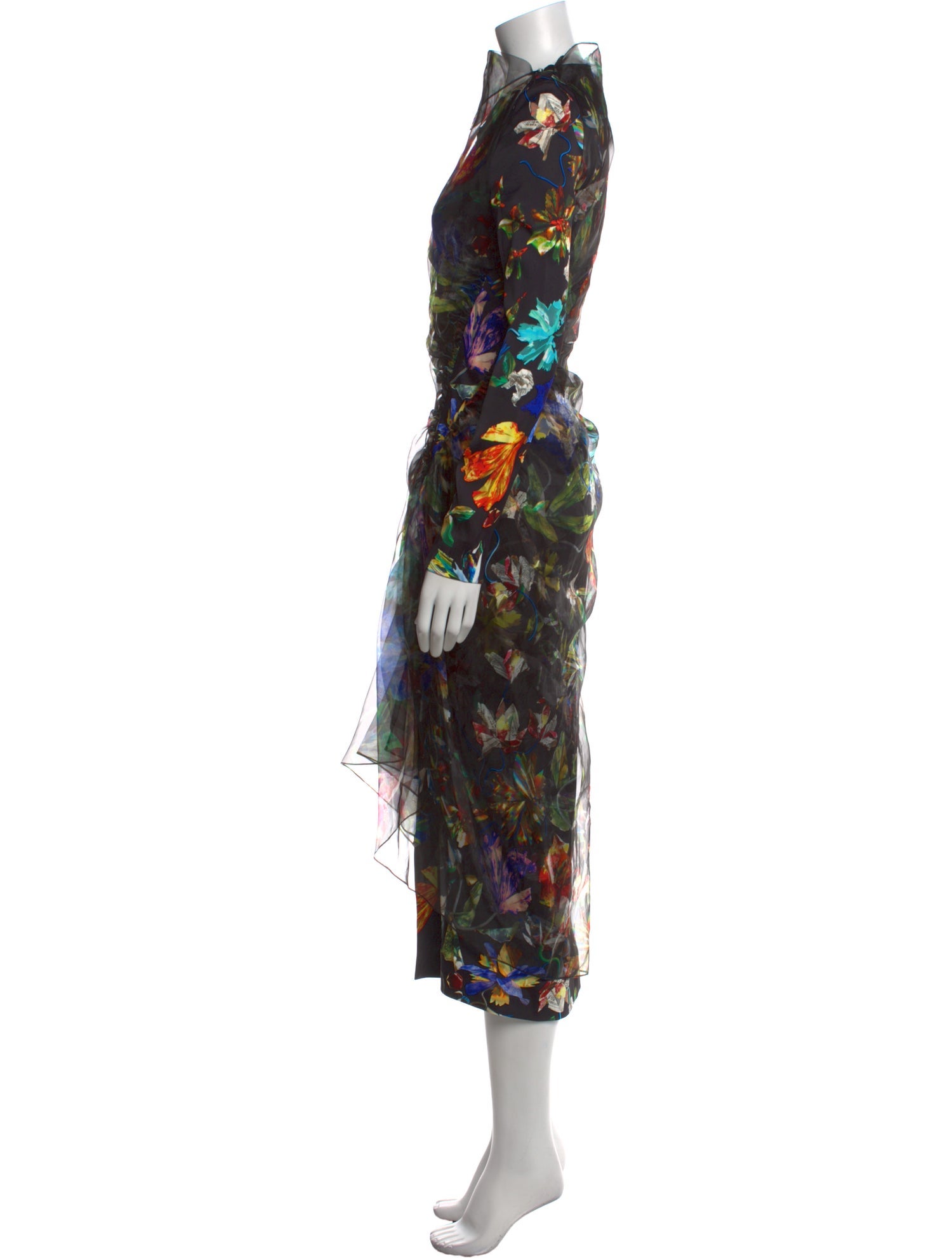 Mugler Floral Print Long Dress