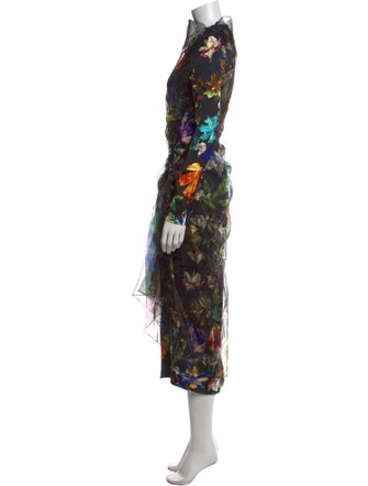 Mugler Floral Print Long Dress