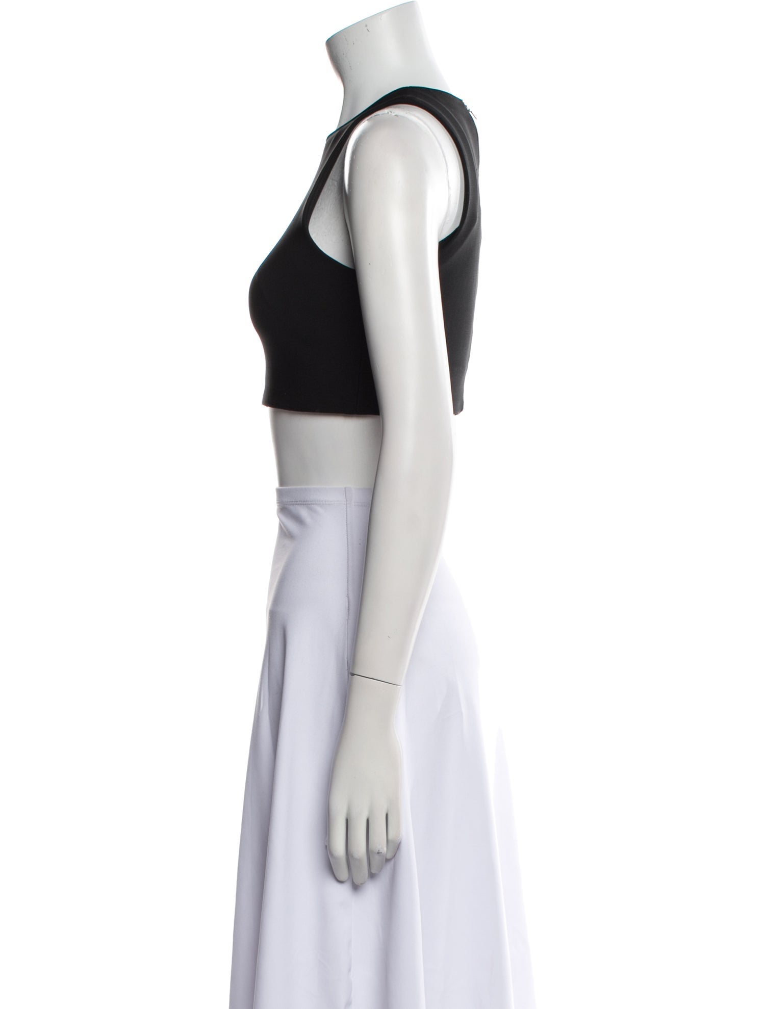Mugler Crew Neck Sleeveless Crop Top