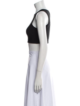 Mugler Crew Neck Sleeveless Crop Top