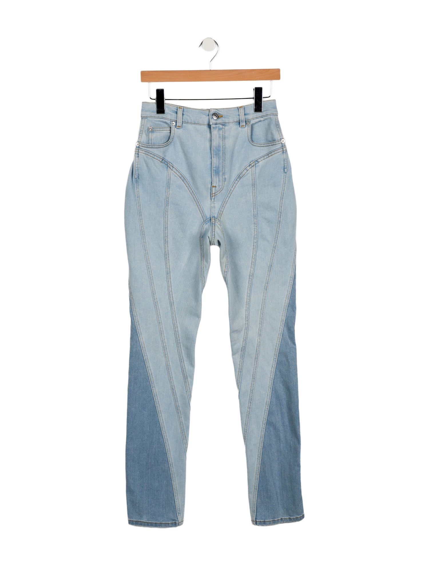 Mugler High-Rise Straight Leg Jeans