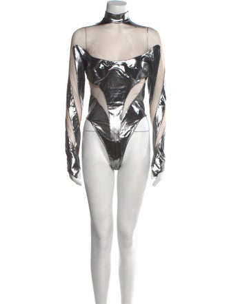Mugler Mock Neck Romper