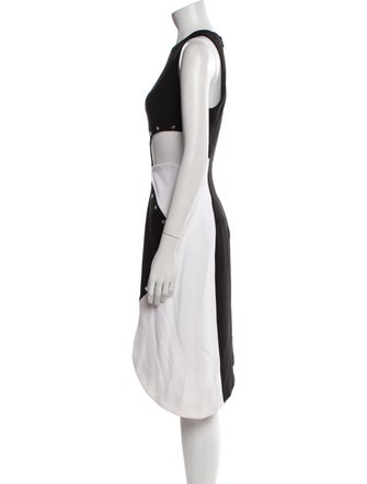 Mugler Crew Neck Knee-Length Dress