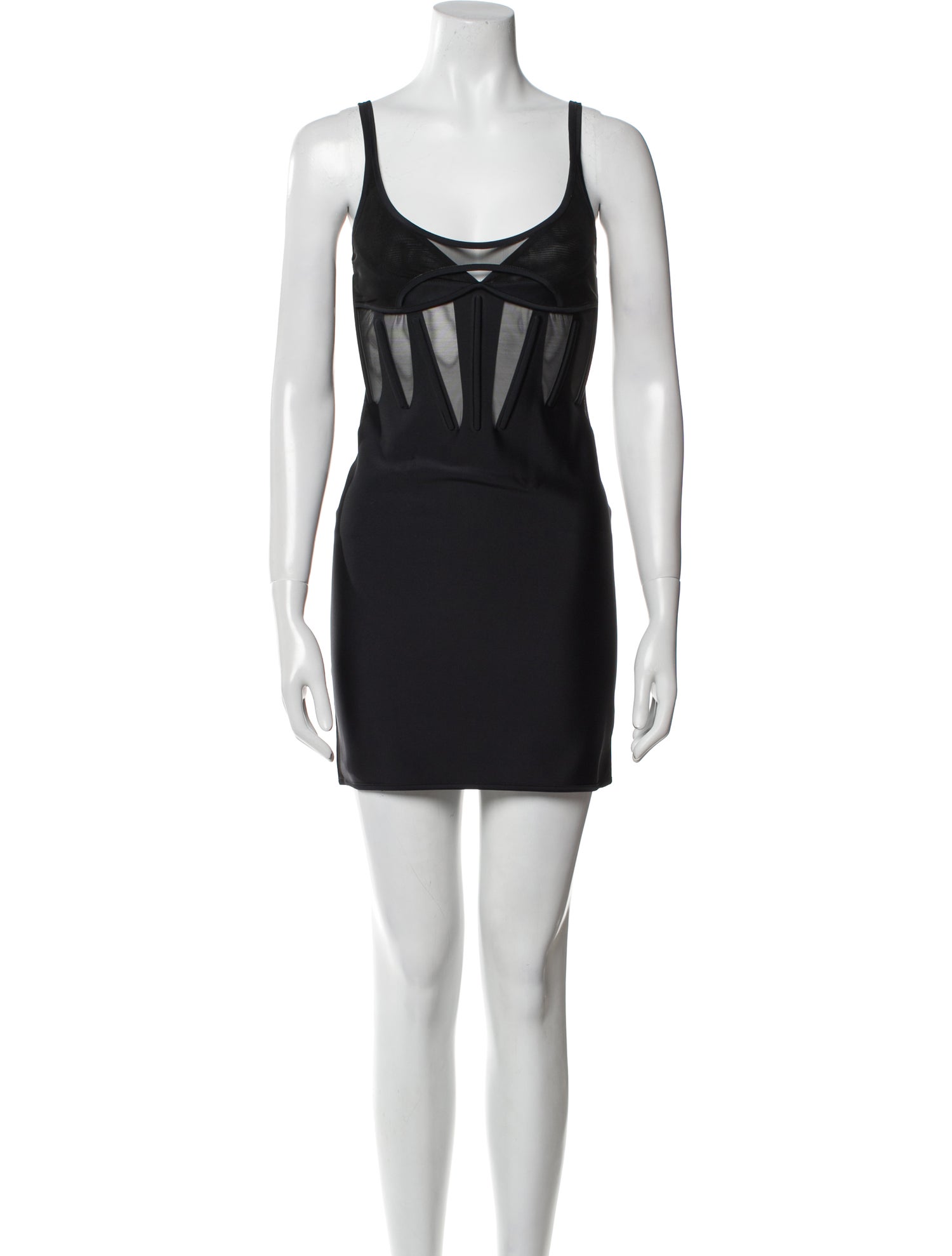 Mugler Scoop Neck Mini Dress