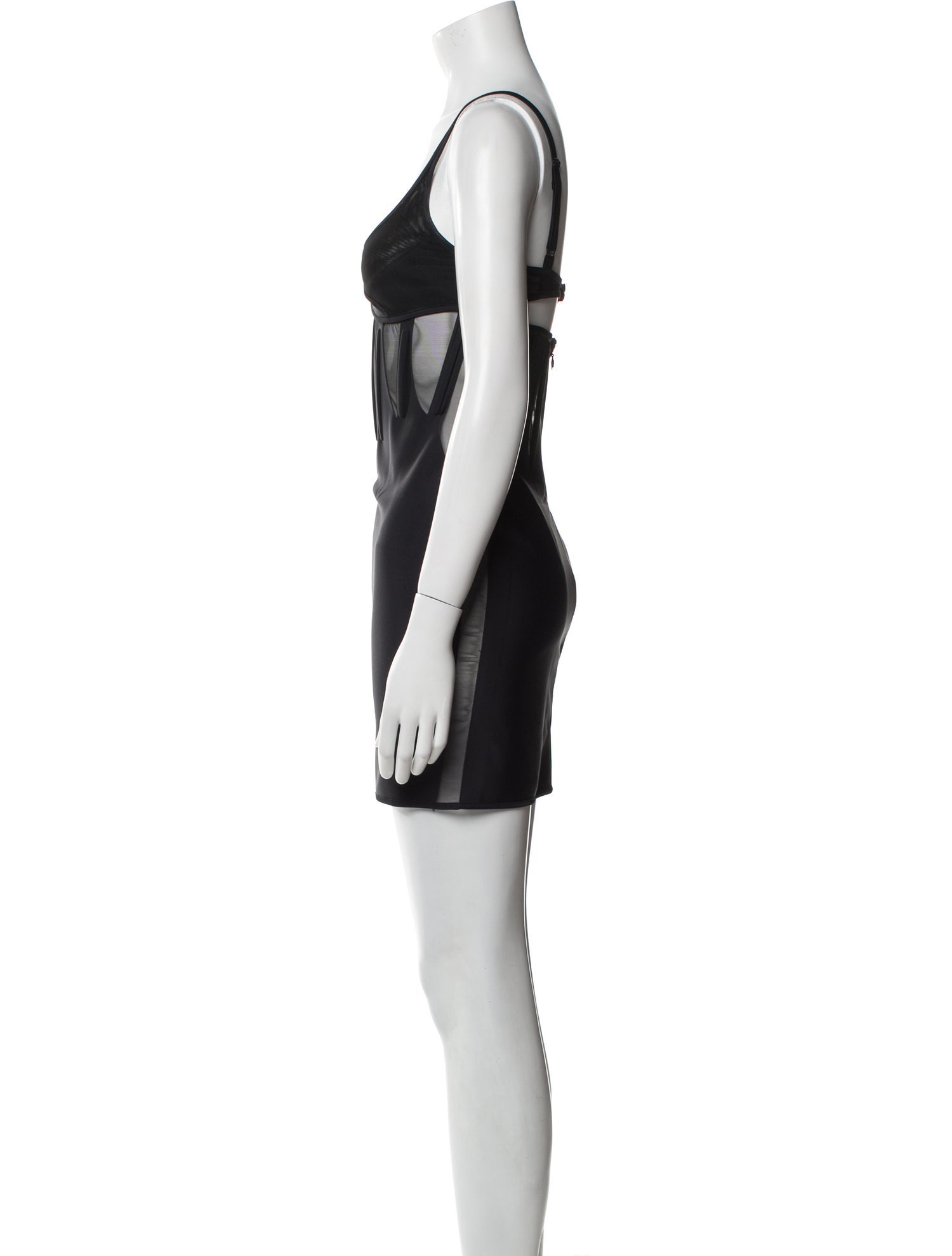 Mugler Scoop Neck Mini Dress