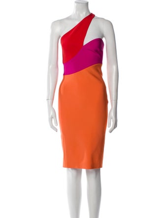 Mugler Colorblock Pattern Knee-Length Dress