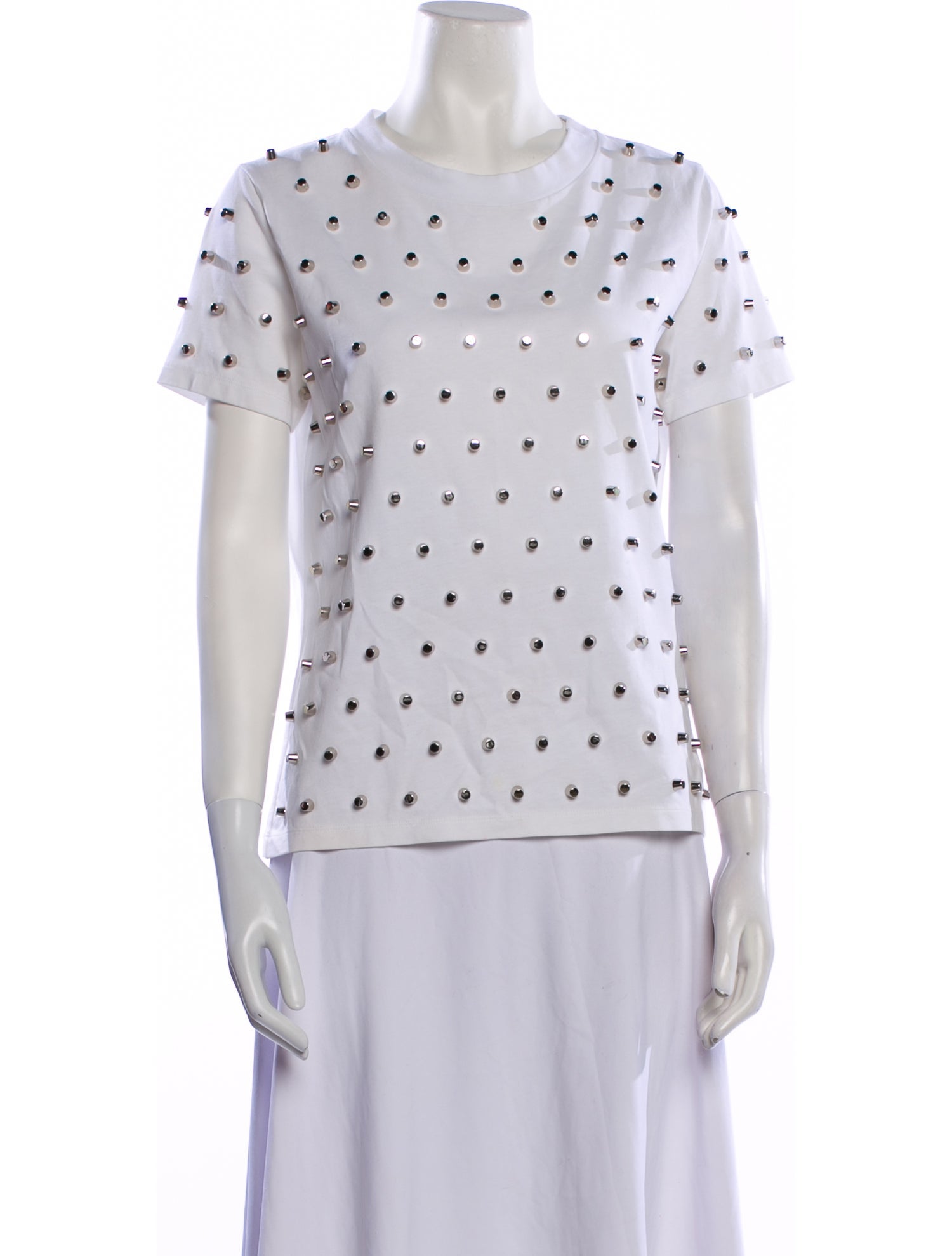 Mugler Polka Dot Print Crew Neck T-Shirt