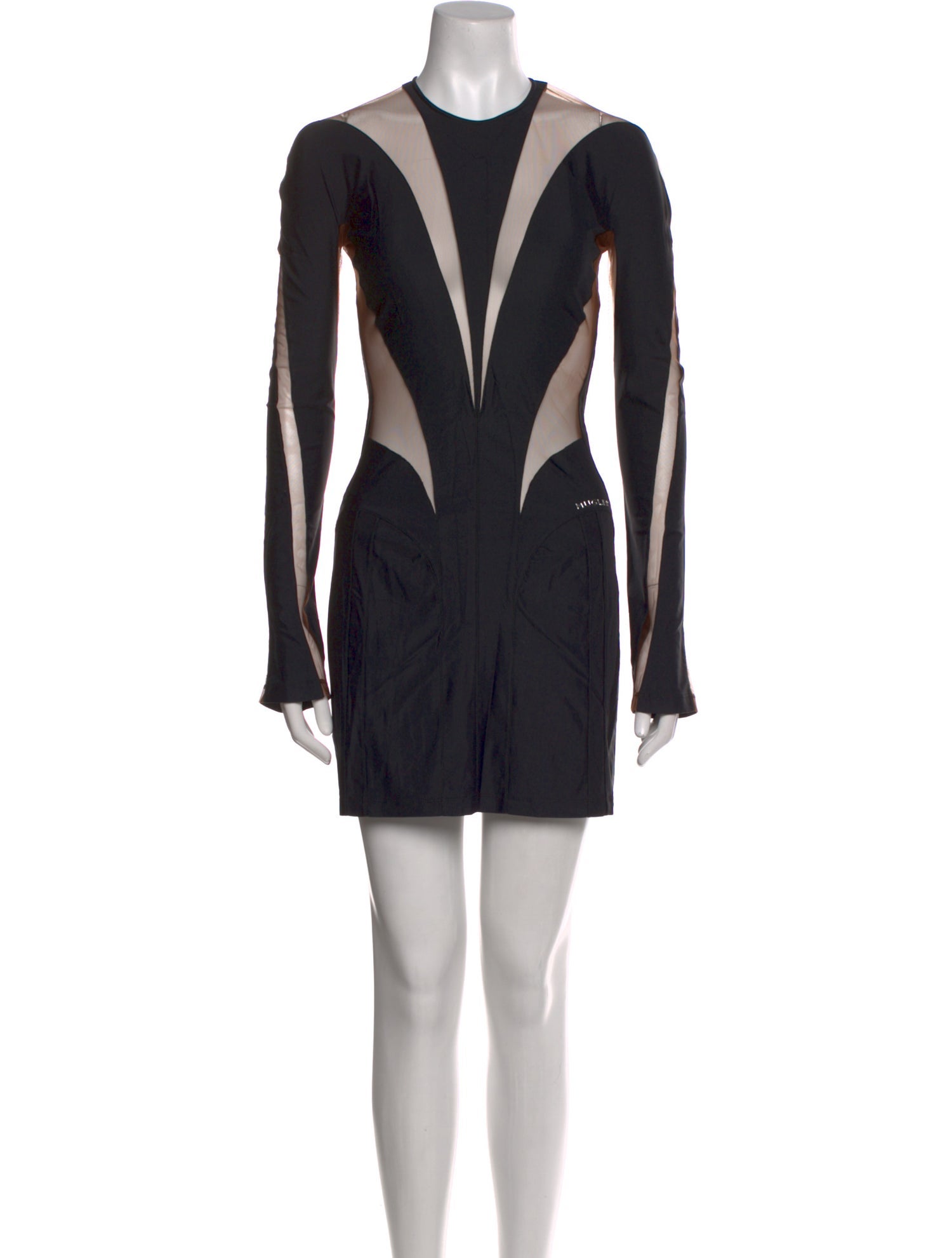 Mugler Crew Neck Mini Dress