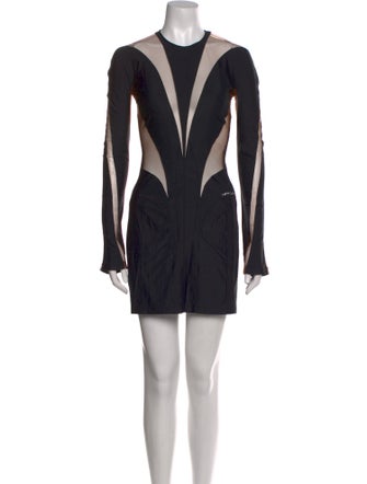 Mugler Crew Neck Mini Dress