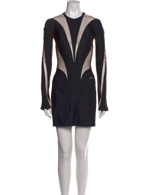 Mugler Crew Neck Mini Dress