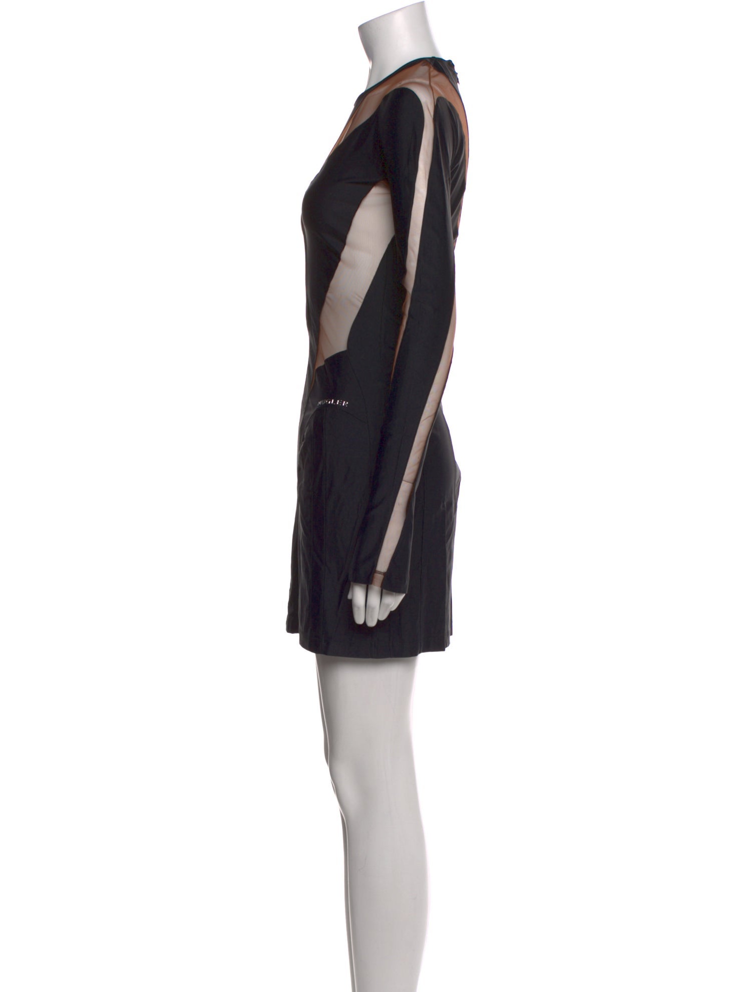 Mugler Crew Neck Mini Dress