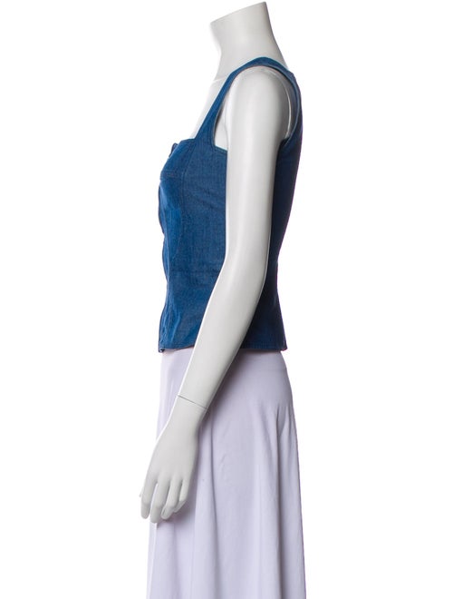Mugler Trade Mark Square Neckline Sleeveless Crop Top