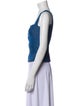 Mugler Trade Mark Square Neckline Sleeveless Crop Top