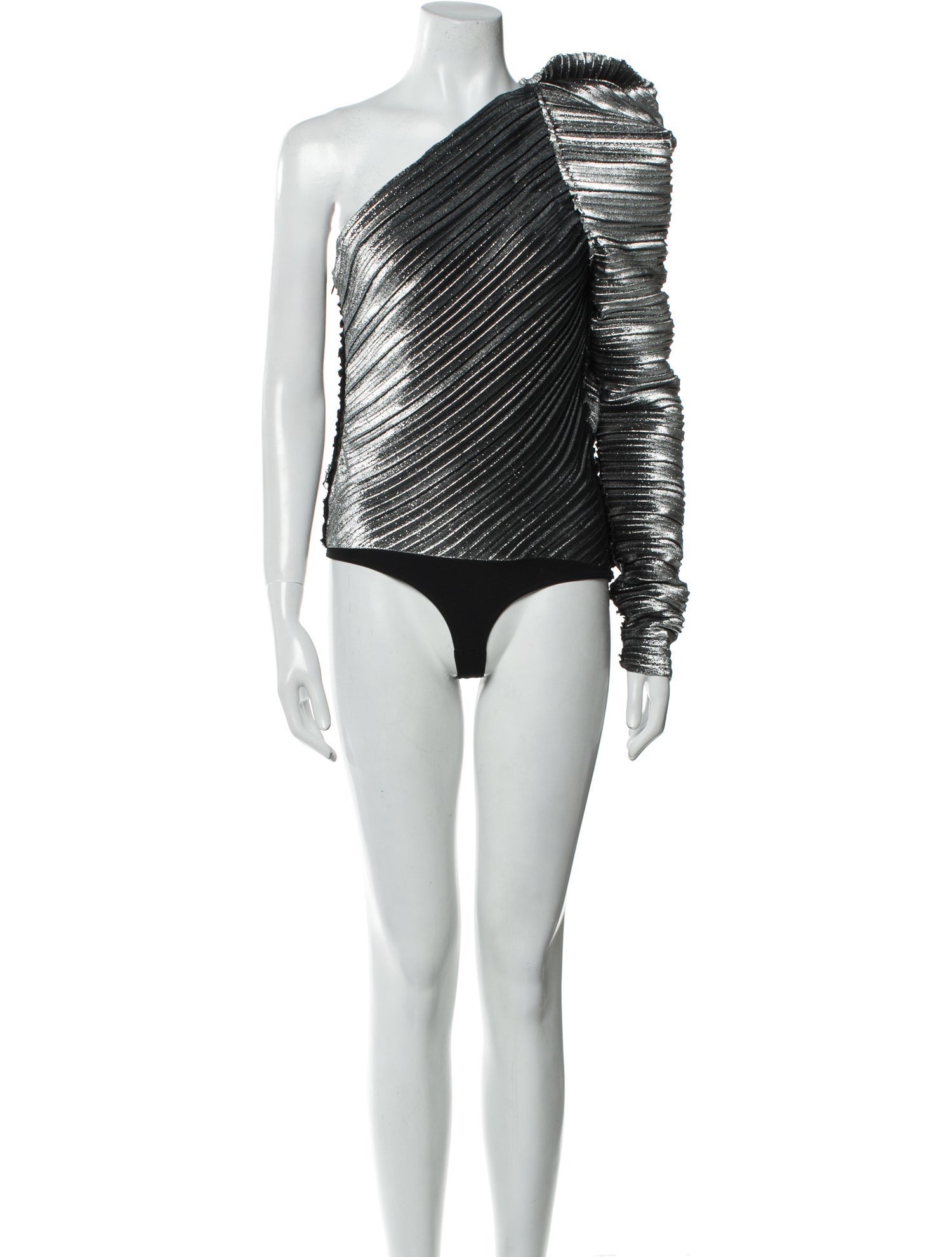 Mugler One-Shoulder Long Sleeve Bodysuit