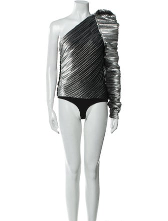 Mugler One-Shoulder Long Sleeve Bodysuit