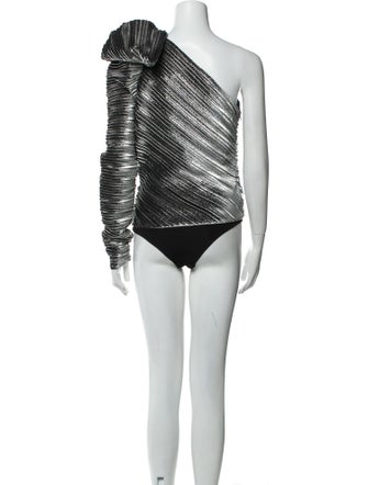 Mugler One-Shoulder Long Sleeve Bodysuit