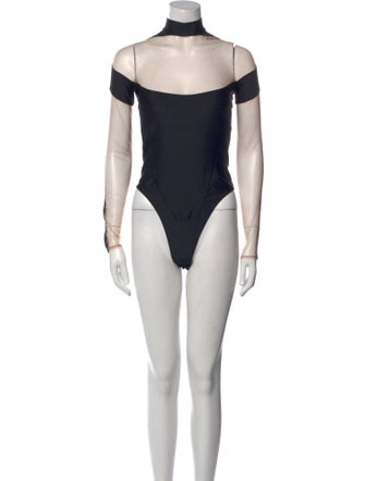 Mugler Nylon Turtleneck Bodysuit