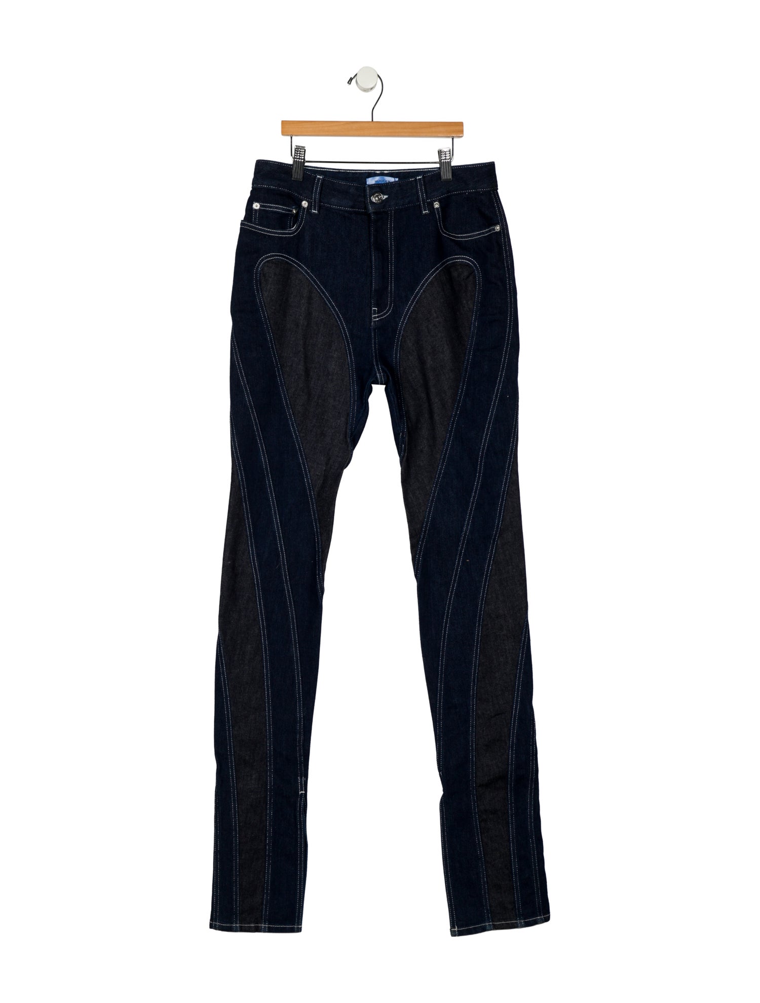 Mugler High-Rise Straight Leg Jeans
