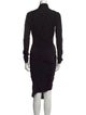Mugler Mock Neck Knee-Length Dress